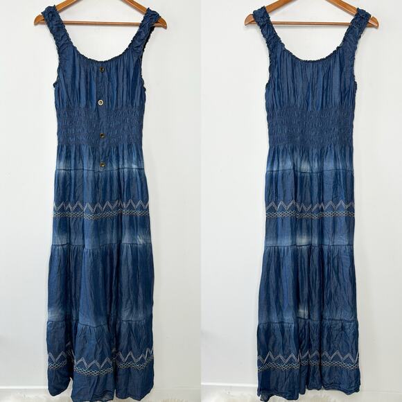 Lapis Dresses & Skirts - LAPIS Maxi Summer Dress Womens Size XL Boho Milkmaid Smocked Peasant Cottagecore